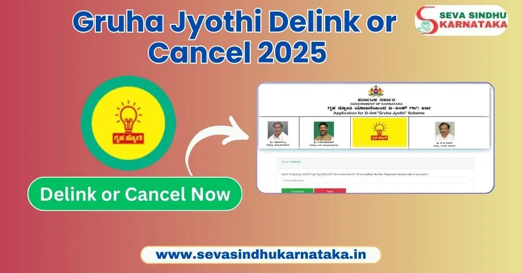 Gruha Jyothi Delink or Cancel Form Seva Sindhu 2025