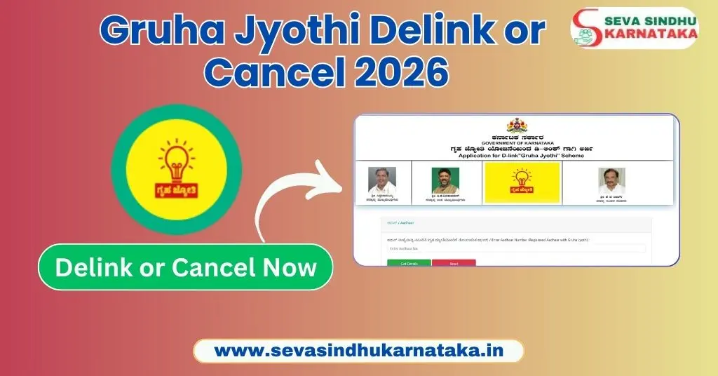 Gruha Jyothi Delink or Cancel Form Seva Sindhu 2026